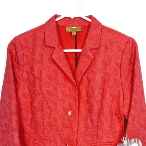 Princess Vera Wang Coral Textured Star Print Blazer Size Junior’s Large NWT - Picture 2 of 10